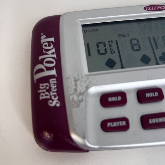 VTG Radica Big Screen Poker Electronic Handheld Game 1995 WORKS - Picture 7 of 14
